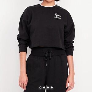 Old Navy Black Cropped Hoodie